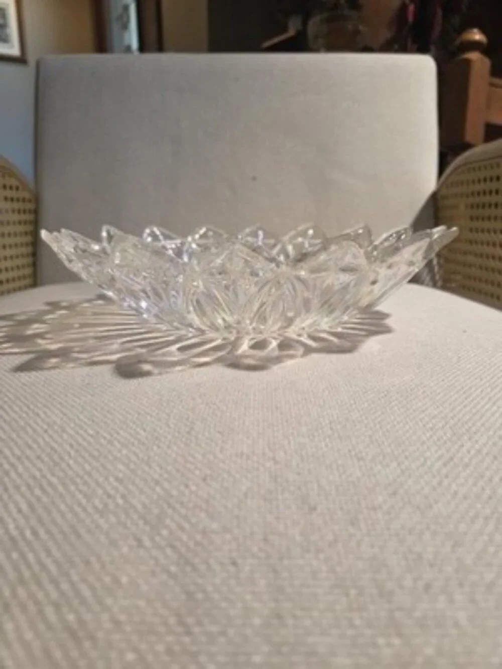 Federal Glass Iridescent Petal Rim Plate 8 Inch Vintage Pressed Glass